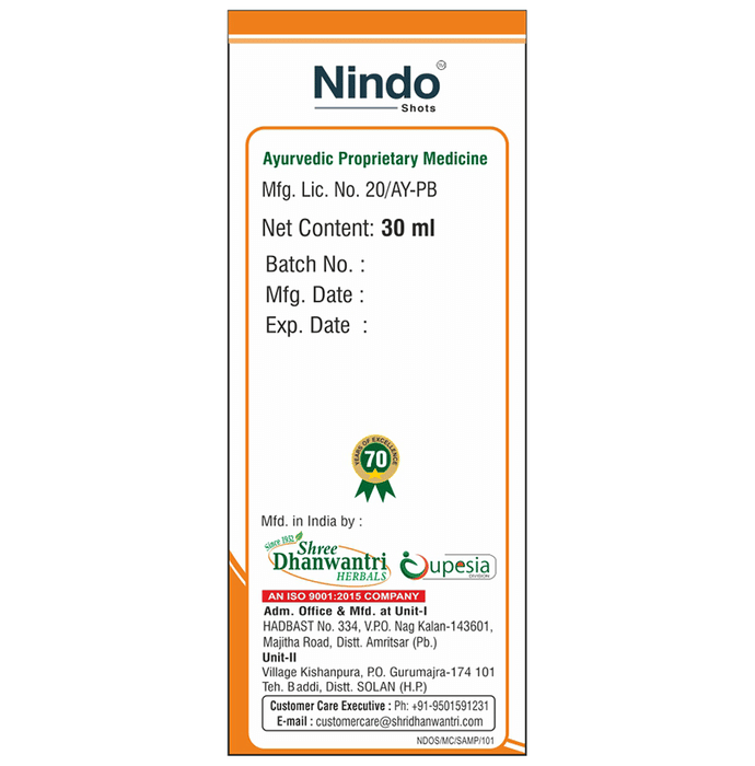 SDH Naturals Nindo Shots Single Use | Swadesiicart