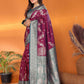 Joban Fashion Banarasi Purple Woven Soft Silk Saree | Swadesiicart