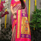 Jyoti Fashion Women's Purple Banarasi Silk Zari Woven Saree with Blouse | Swadesiicart