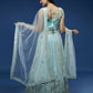 House of Panchhi Turquoise Blue Net Sequinse Work Lehenga & Blouse, Dupatta | Swadesiicart