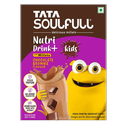 Tata Soulfull Nutri Drink+ For Kids With Millets - Chocolate Brownie Flavor | Swadesiicart