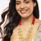 Gold-Toned Red Brass Gold-Polished Necklace - Ruby Raang | Swadesiicart