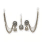Mominos Fashion Johar Kamal Bahubali Silver Colour Earrings With Tikka - Swadesiicart