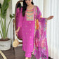 Light purple Viscose Chanderi Stitched Suit With Dupatta - Tanisha | Swadesiicart