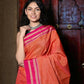 Very Much Indian Handloom Cotton Viscose Ilkal Saree With Pure Resham Pallu - Orange | Swadesiicart