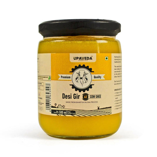 Upaveda A2 Pure Ghee| 100% Gir Cow Ghee | A2 Cow Desi Pure Ghee | Organic Grass Fed Cows | Traditional Bilona Method Ghee | Swadesiicart