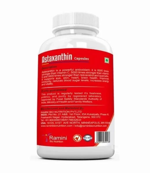Ramini Bio Nutrition Astaxanthin 4mg Veg Capsules - Swadesiicart