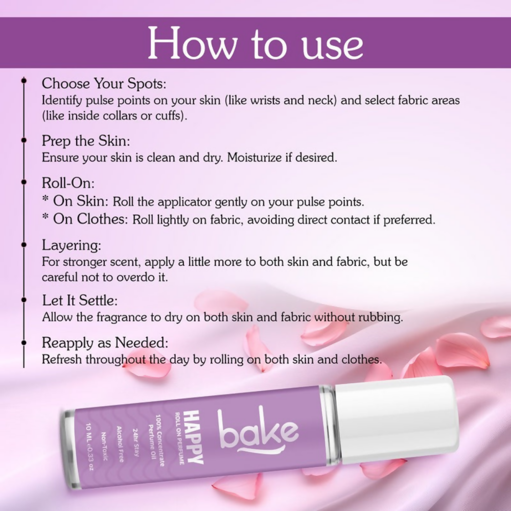 Bake Happy 100% Concentrated Perfume Oil Roll on Fragrance For Men & Women - Black Currant | Swadesiicart