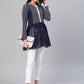 Ahalyaa Women Navy Blue Georgette Khari Print Tunic | Swadesiicart