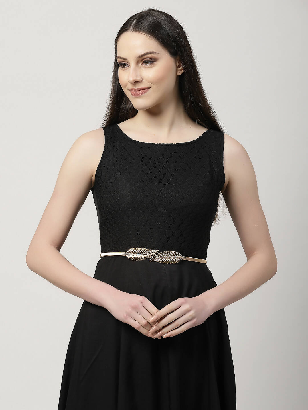 NVR Women Circular Gold-Polished Stretchable Metal Belt | Swadesiicart