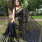 Exclusive Collection Black Beautiful Cotton Silk Saree - Swadesiicart