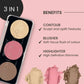 Swiss Beauty Cheek-A-Boo 3 In 1 Blusher Contour & Highlighter - 1 | Swadesiicart