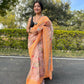 Vamsee Orange Organza Saree - Swadesiicart