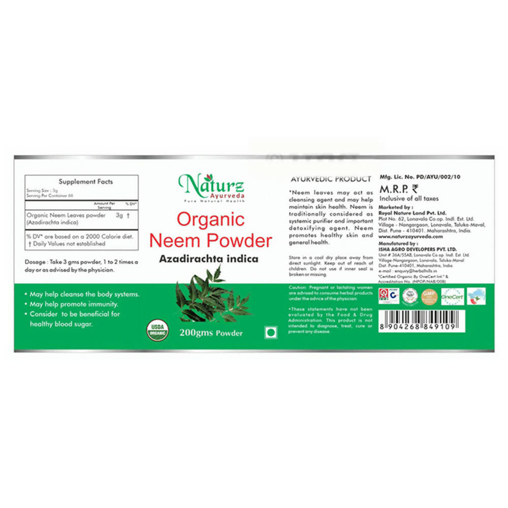 Naturz Ayurveda Organic Neem Powder | Swadesiicart
