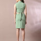 Myshka Women's Sea Green Solid Shawl Neck Party Top With Skirt Co-ord set - Swadesiicart