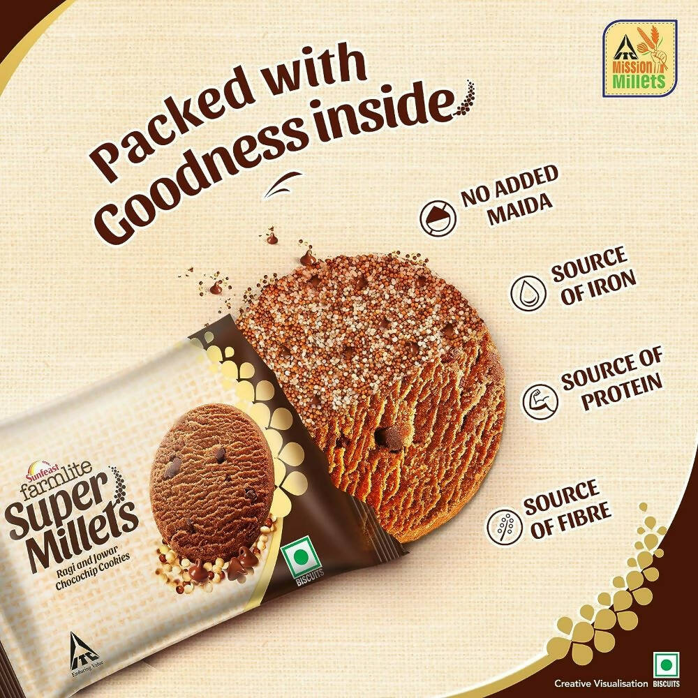 Sunfeast Farmlite Super Millets Chocochip Cookies - Swadesiicart