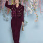 Joban Fashion Wine Hand Embellished Jacket with inner and skirt - Swadesiicart