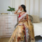 Vamsee 3 Latkan Brown Organza Saree - Swadesiicart