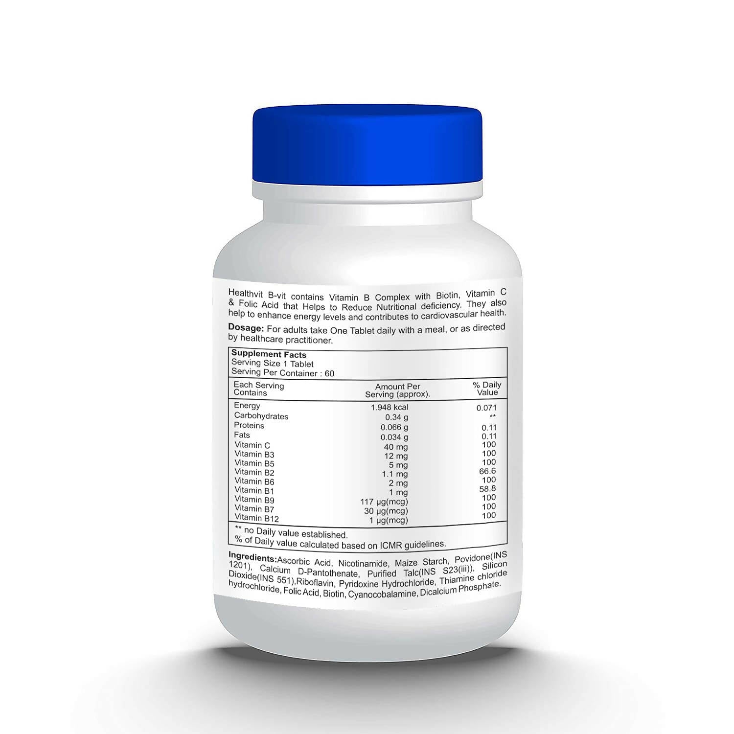 Healthvit Nutrition Natural B-Vit Tablets - Swadesiicart