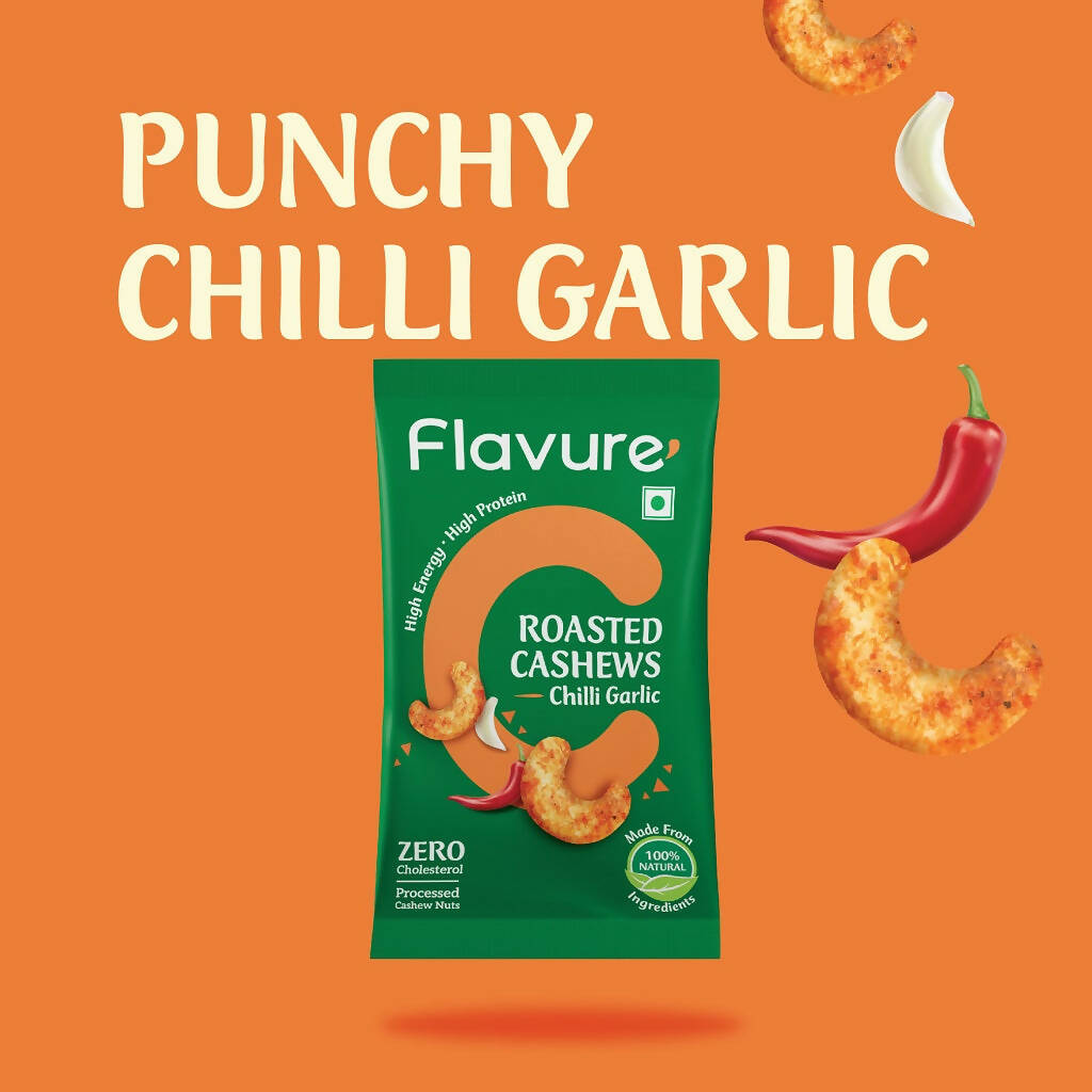 Flavure Roasted Cashew - Chilli Garlic - Swadesiicart