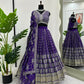 Jyoti Fashion Women's Royal Blue Faux Georgette Sequins with Thread Embroidered Designer Lehenga Choli Set | Swadesiicart