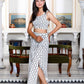 Miravan Women's White Animal Print Round Neck Top With Side Slit Skirt Co-Ord Set - Swadesiicart