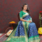 Lorenvalley Fashion Blue & Green Patola Silk Woven Design Meenakari Weaving Saree - Swadesiicart