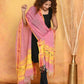 Very Much Indian Handloom Pure Cotton Paithani Dupatta Pink | Swadesiicart