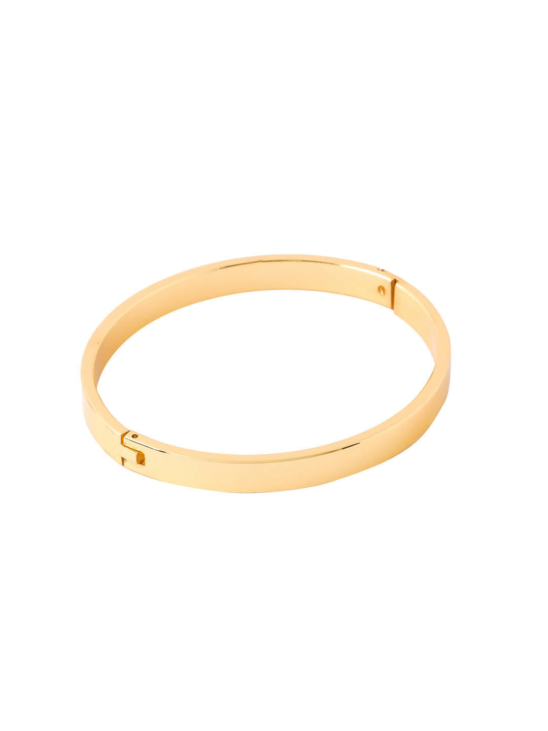NVR Men's Gold Metal Interlock Kada Bracelet - Swadesiicart