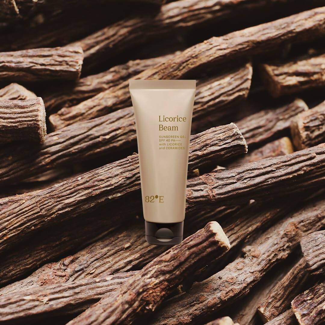 82°E By Deepika Padukone Licorice Beam SPF 40 PA+++ Sunscreen Gel With Licorice and Ceramides, UVA/UBA | Swadesiicart
