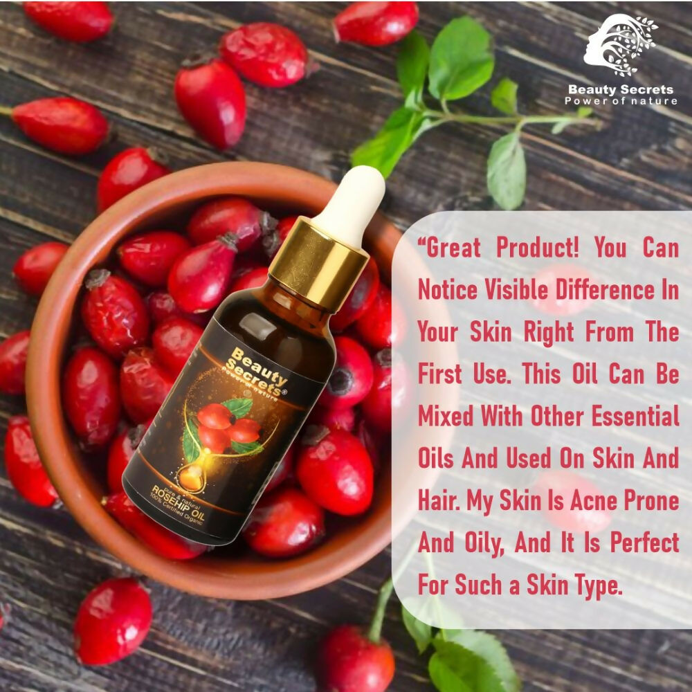 Beauty Secrets Certified Organic Rosehip Oil for Face and Body | Swadesiicart