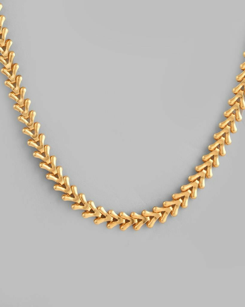 VOJ Gold-Polished Designer V Shaped Chain For Men | Swadesiicart