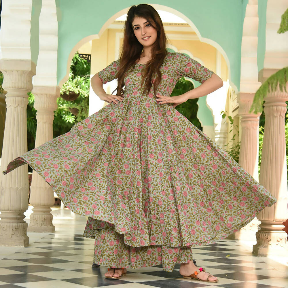 PartyWear Designer Light Sea Green Pure Maslin Palazzo Suit - Anbazaar | Swadesiicart