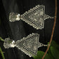 Mominos Fashion Joharkamal Silver-Plated Triangle Design Drop Earrings For Women - Mominos Fashion