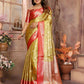 Anaita Golden Tissue Silk With Zari Weaving Saree With Blouse