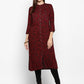 NOZ2TOZ Women's Dark Purple Color Rayon Straight Kurta Only - Swadesiicart
