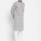 Even Apparels White Pure Cotton Men's Long Kurta With Band Collar | Swadesiicart