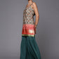 Ahalyaa Women Green & Red Ethnic Motifs Print Kurti with Sharara & Dupatta | Swadesiicart