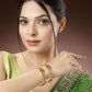 NVR Women's Set of 2 Gold-Polished Artificial Stones Handcrafted Traditional Bangles - Swadesiicart