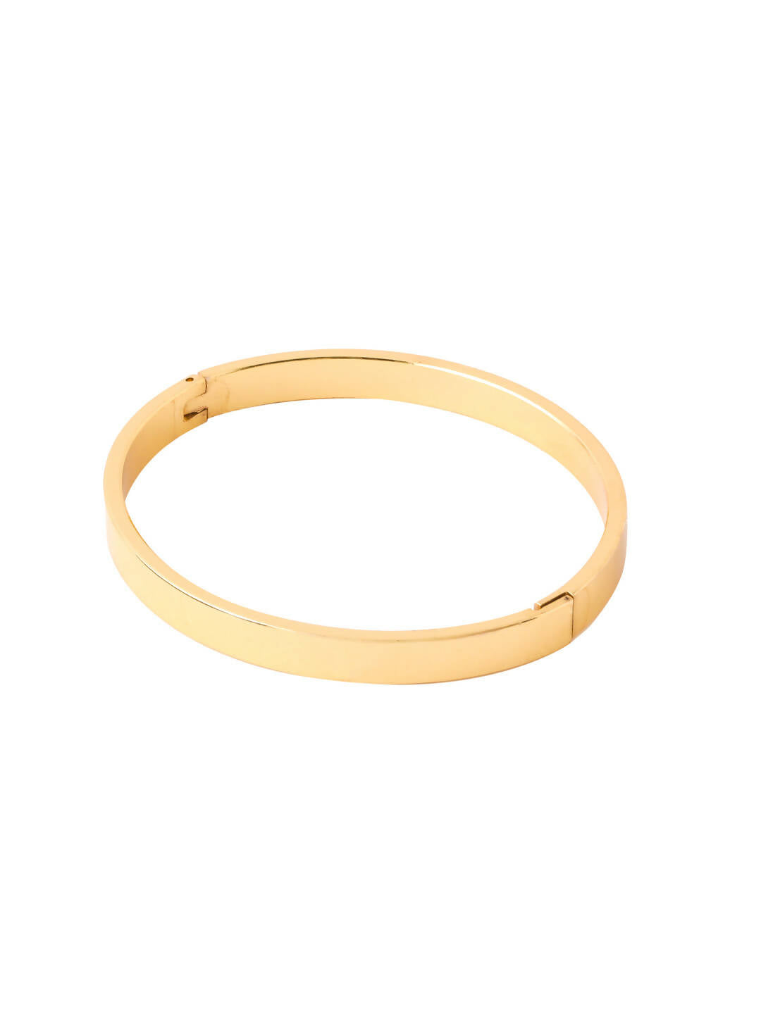NVR Men's Gold Metal Interlock Kada Bracelet - Swadesiicart