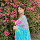 Vamsee Maya Jal Blue Organza Saree - Swadesiicart