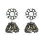 Mominos Fashion Johar Kamal Silver-Plated With Mirror Earrings Jhumkas - Mominos Fashion