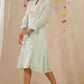 Juniper Women Sagegreen Cotton Dobby Woven Design A-Line Dress | Swadesiicart