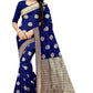 Vamika Blue Weaving Banarasi Jacquard Saree | Swadesiicart