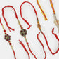 NVR Men Set of 4 Multicolor Stone-Studded Rakhi With Roli Chawal | Swadesiicart