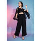 Black Georgette Sequence With Thread Designer Co-Ord Set - Flory - Swadesiicart