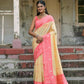Vishnu Weaves Women's Gajri Handloom Raw Silk Woven Saree with Blouse - Swadesiicart