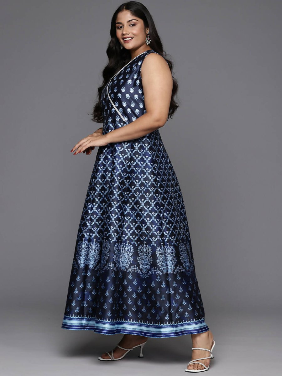 Ahalyaa Women's Traditional wear Ethnic Dress - Blue | Swadesiicart