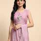Pink Chiffon Solid Ready to wear Saree with stitched Blouse - Aayan | Swadesiicart