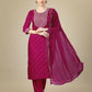 Jyoti Fashion Women's Rani Pink Silk Blend Embroidery & Sequence work Kurta with Trouser & Dupatta | Swadesiicart